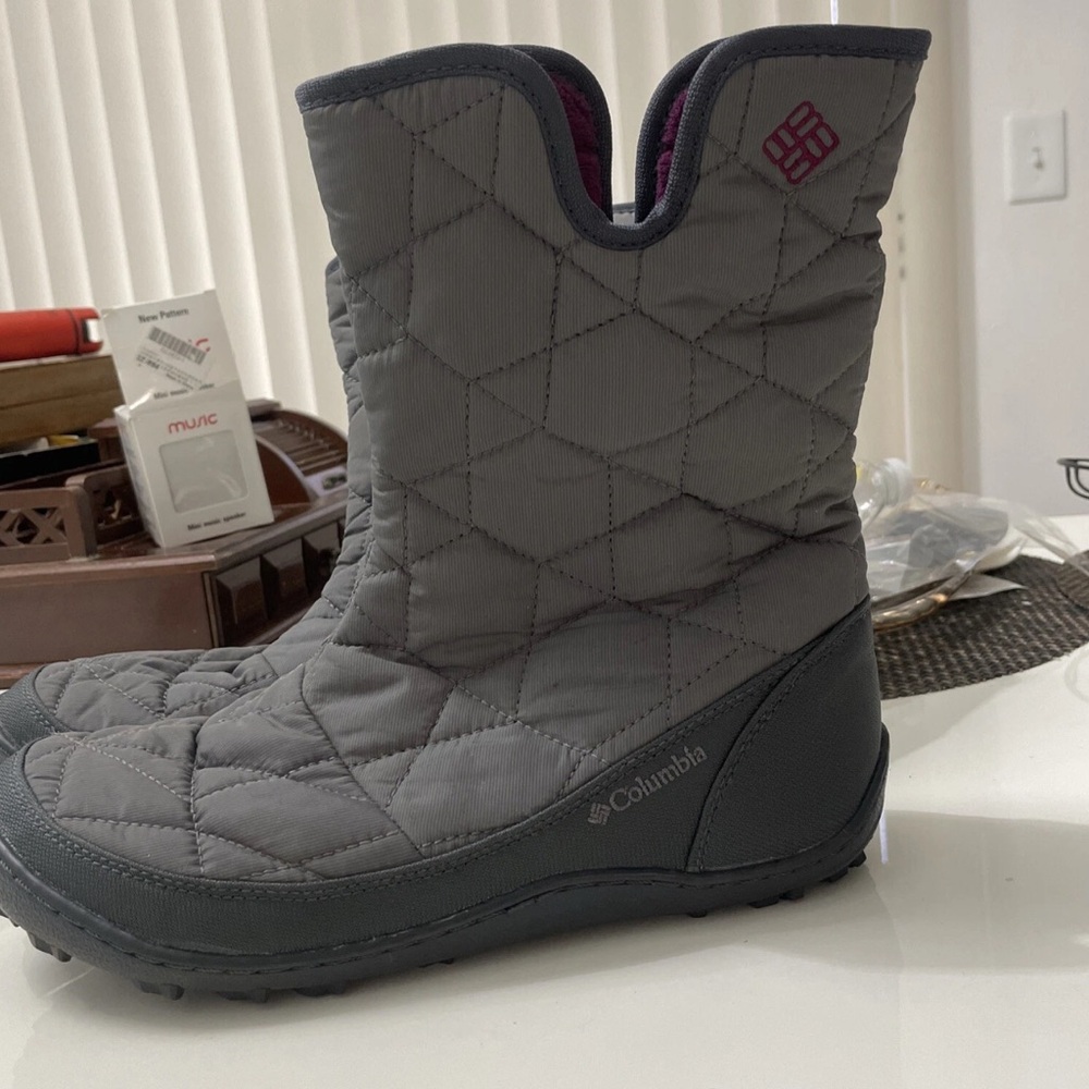Women 9US Columbia Boots/Quilting/200Grams/Waterproof/Shoes/Gry/BL 1597-051